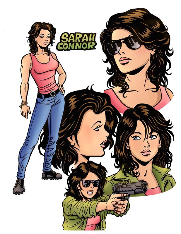 Archie vs. The Terminator character design of Sarah Connor