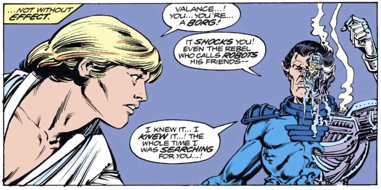 Beilert Valance confronting Luke Skywalker