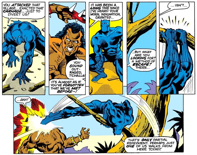 Black Panther facing Eric Killmonger
