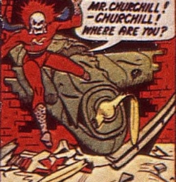 Blazing Skull was a wartime hero who saved Winston Churchill in an issue