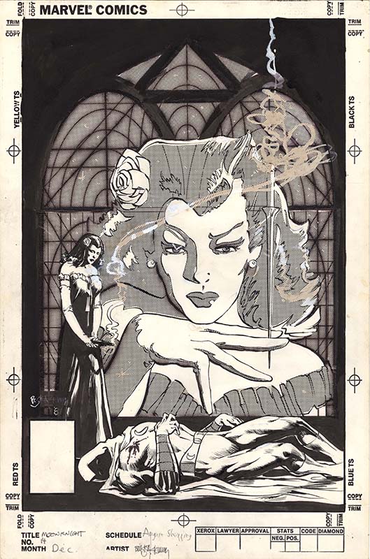 ComicLink Bill Sienkiewicz Moon Knight #14 cover