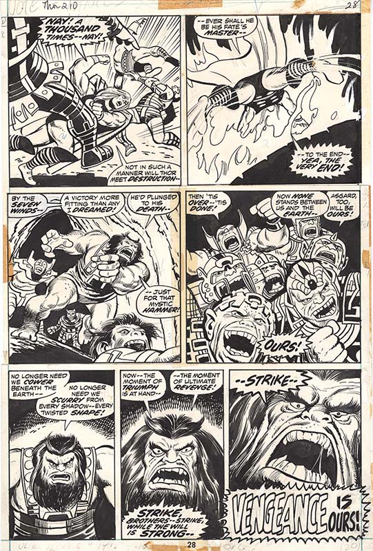 ComicLink John Buscema and Don Perlin Thor #210 finale page