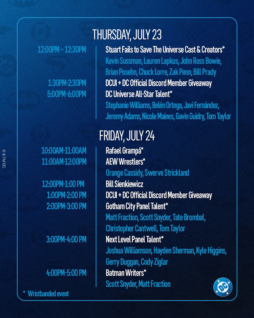 DC’s SDCC signings on Thursday & Friday