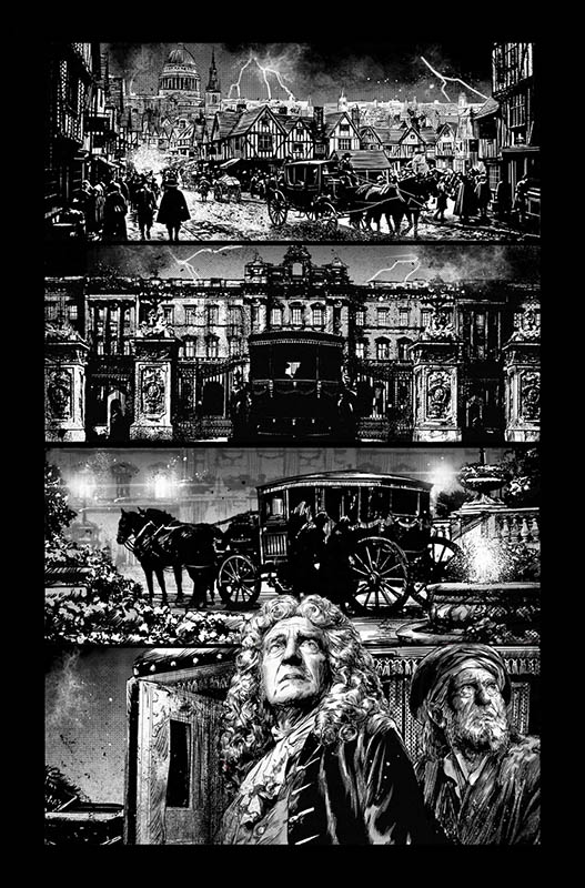 Event Horizon Pandemonium #1 inked preview page by Hernán González