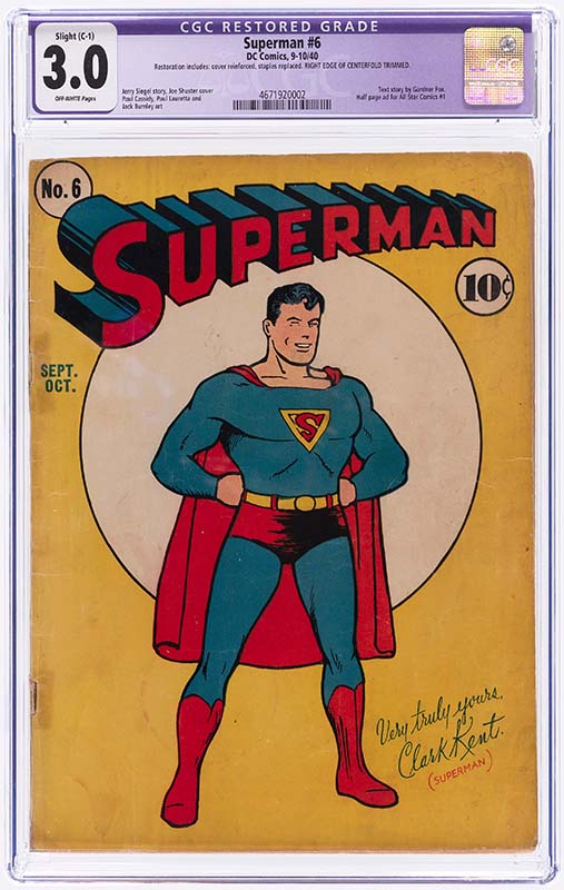 Hake’s auction comics – Superman #6