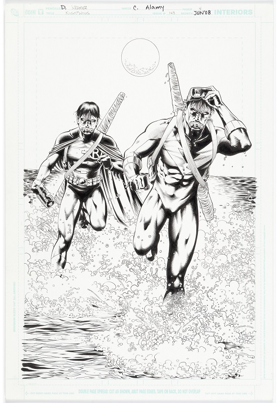 Heritage weekly auctions Don Kramer and Christian Alamy’s Nightwing #143 splash page