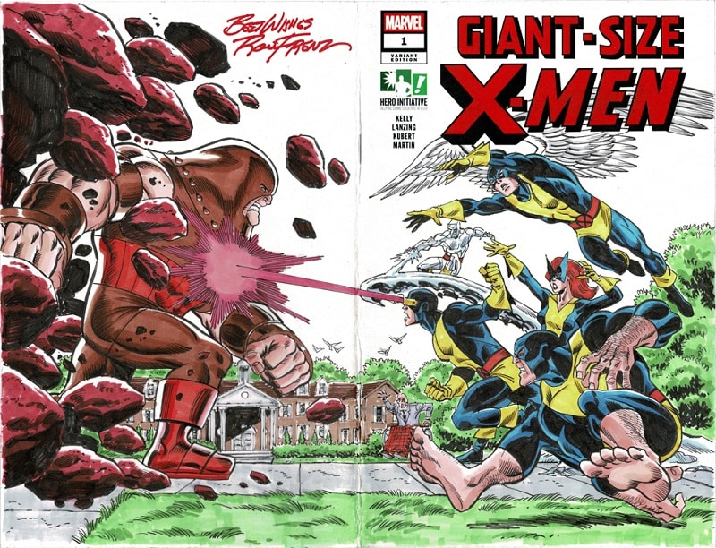 Hero Initiative Giant-Size X-Men 100 Project cover by Ron Frenz