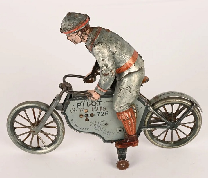 Milestone antique toy auction Lehmann Pilot motorcycle