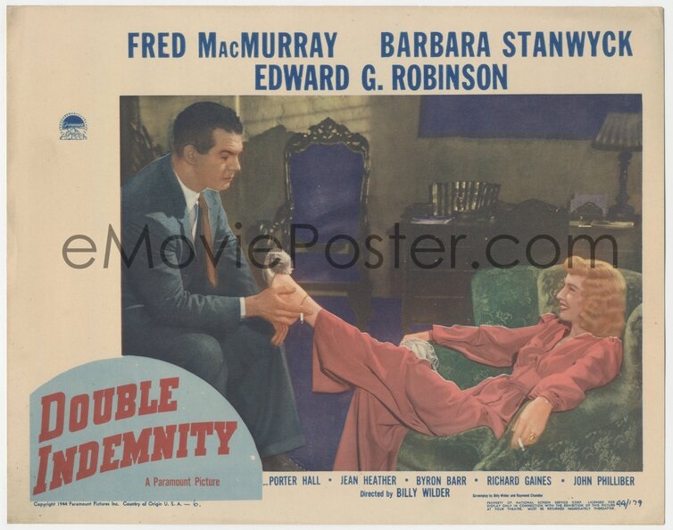 eMoviePoster auction Double Indemnity lobby card