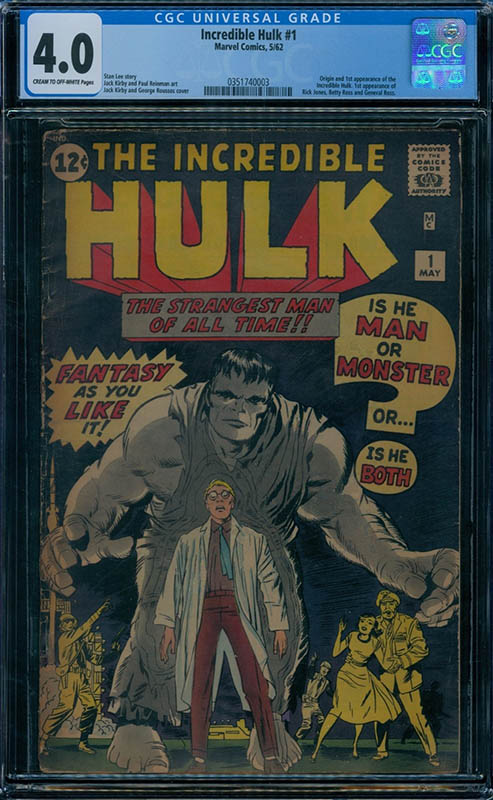 Comic sales on eBay Incredible Hulk #1