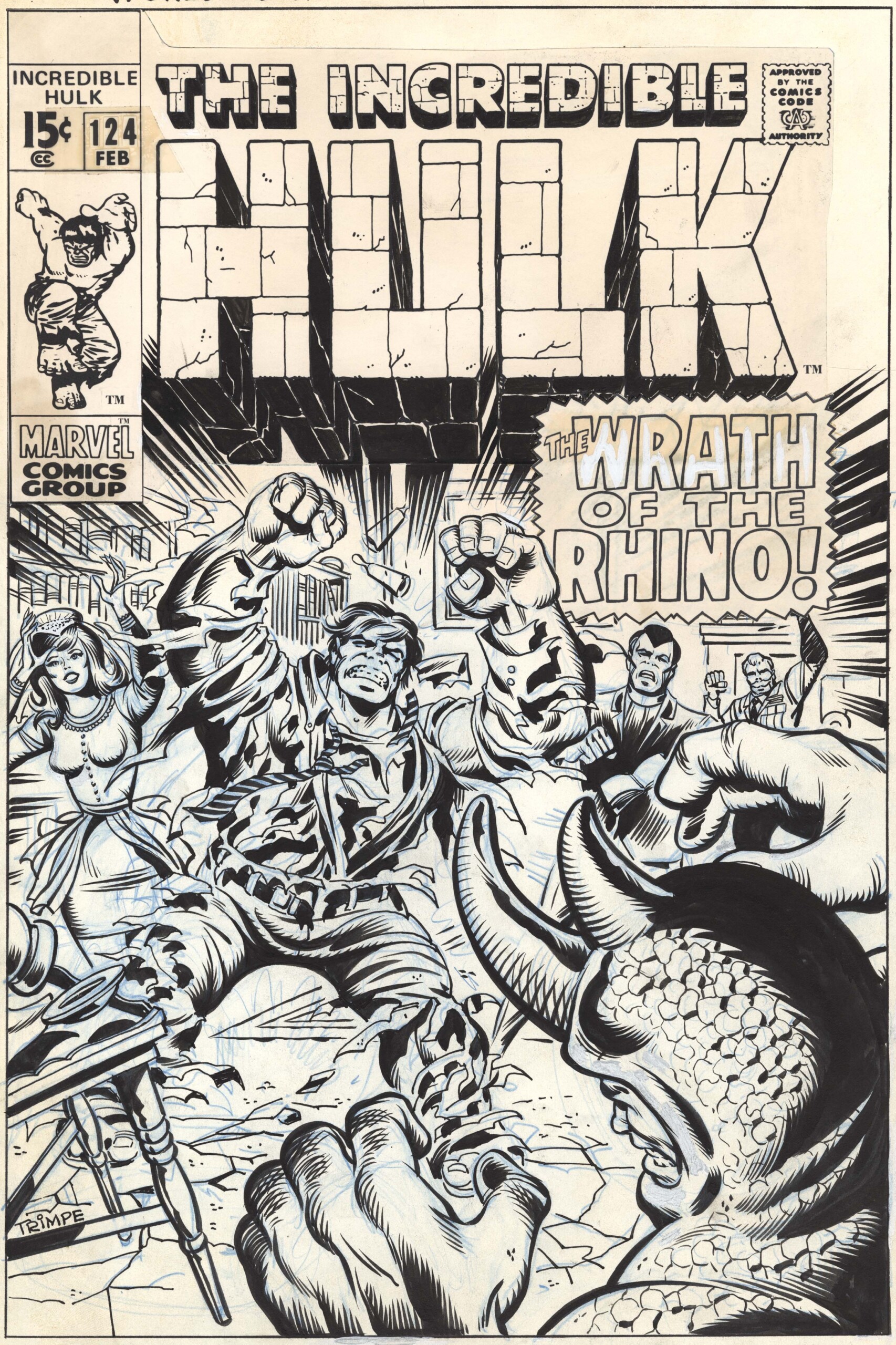 ComicLink Herb Trimpe Incredible Hulk #124 cover