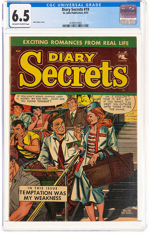 Heritage Romance Comics Auction Diary Secrets #19