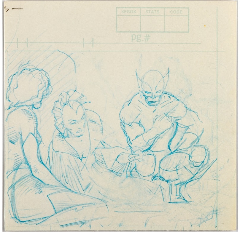 Heritage weekly auction Barry Windsor-Smith’s The Uncanny X-Men #198 story page 6 preliminary panel