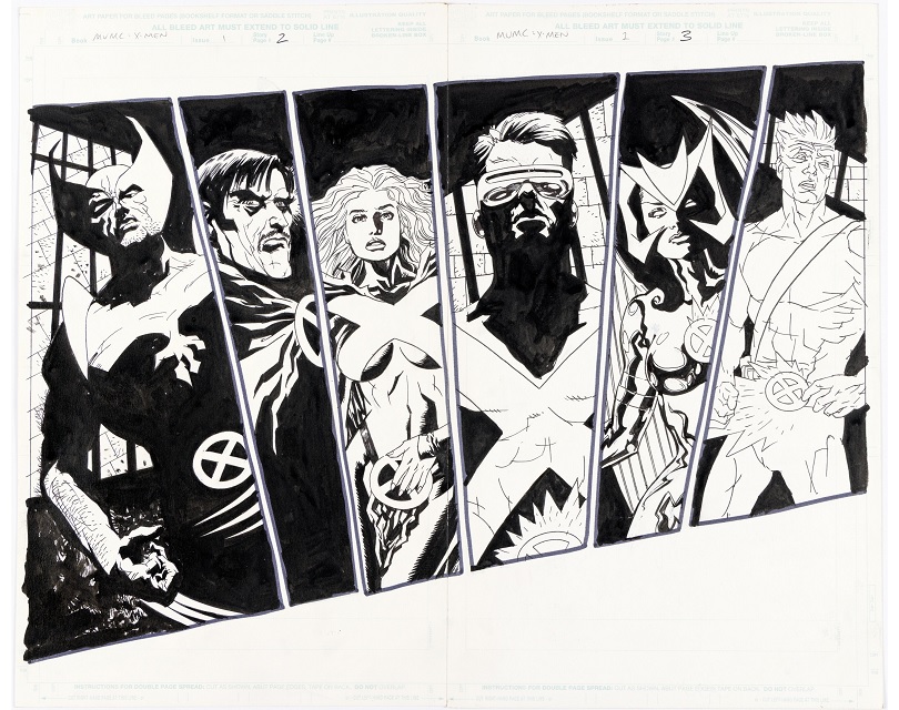 Heritage weekly auctions Sean Phillips and Duncan Fegredo’s Marvel Comics X-Men #1 double page splash