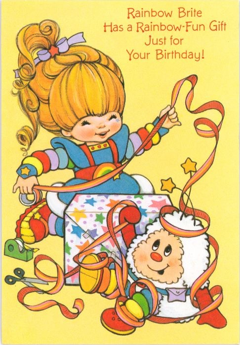 Rainbow Brite and Twink greeting card