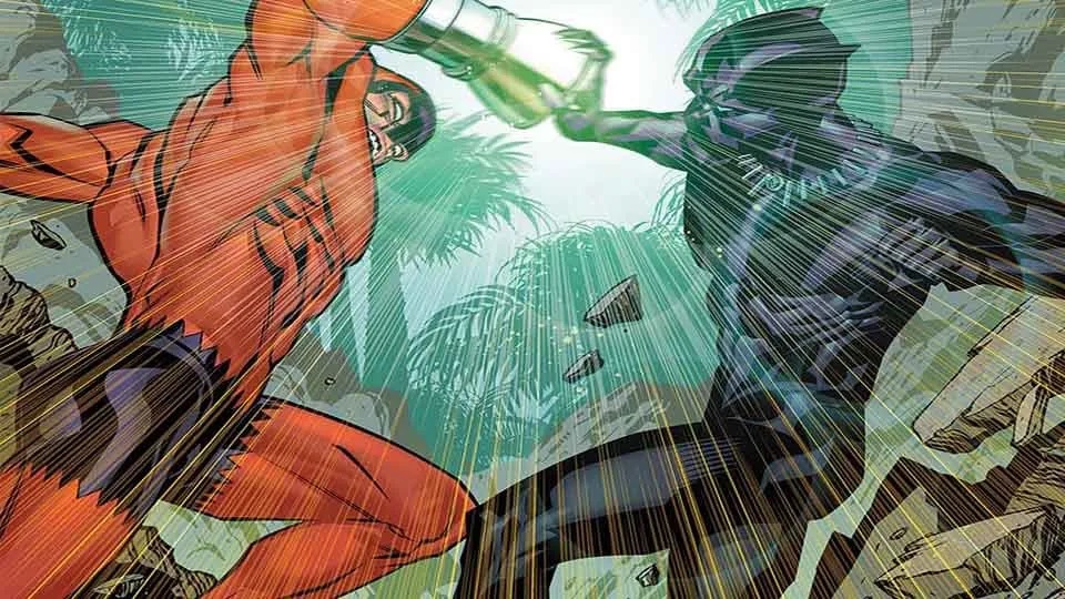 Ulysses Klaw vs. T’Challa in the 2016 Black Panther series