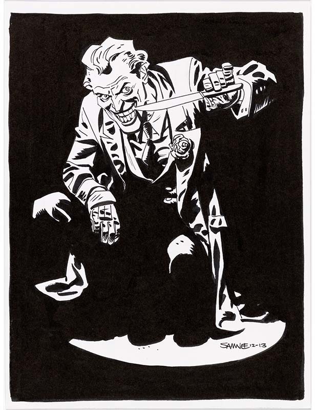 Heritage weekly auctions Chris Samnee’s Joker illustration