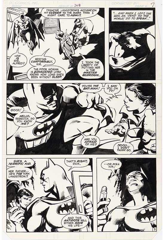 Heritage weekly auctions Kirk Langstrom on Gene Colan and Klaus Janson’s Batman #348 page 5