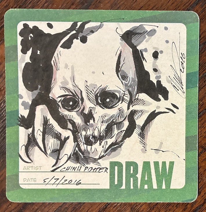 Hero Initiative Howard Chaykin’s Chinh Potter’s Monster on Hero drink coaster