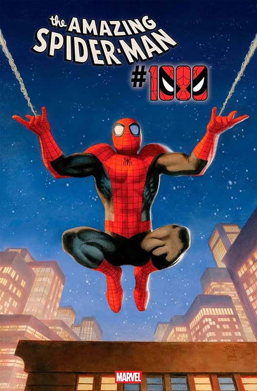 The Amazing Spider-Man #1000 main cover by John Romita Jr. and Paolo Rivera