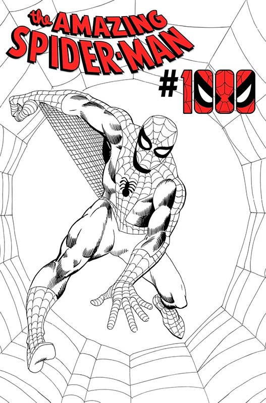 The Amazing Spider-Man #1000 variant cover by Steve Ditko (black and white)