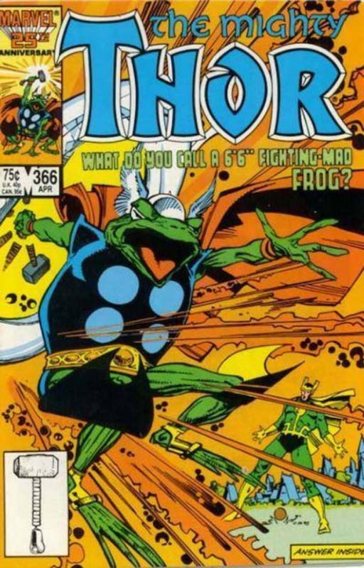 Walter Simonson’s Thor #366 starring Thor as a frog