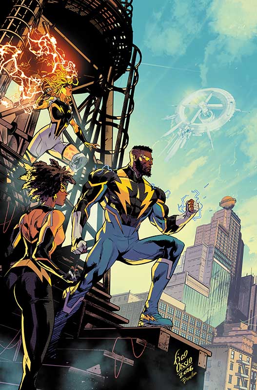 Black Lightning 50th Anniversary Special variant cover by Fico Ossio