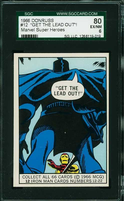 CertifiedLink 1966 Donruss Marvel Super Heroes #12 Iron Man rookie card “Get the Lead Out”