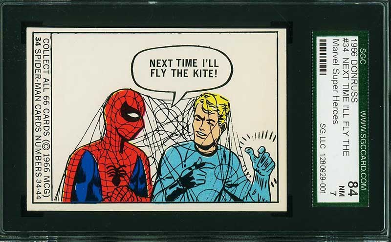 CertifiedLink 1966 Donruss Marvel Super Heroes #34 Spider-Man rookie card “Next Time I’ll Fly the Kite”