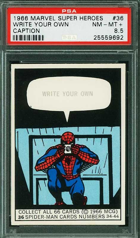 CertifiedLink 1966 Donruss Marvel Super Heroes #36 Spider-Man Write Your Own Caption
