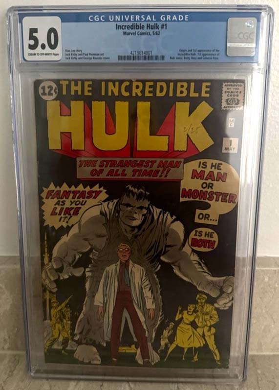 Comic sales on eBay Incredible Hulk #1