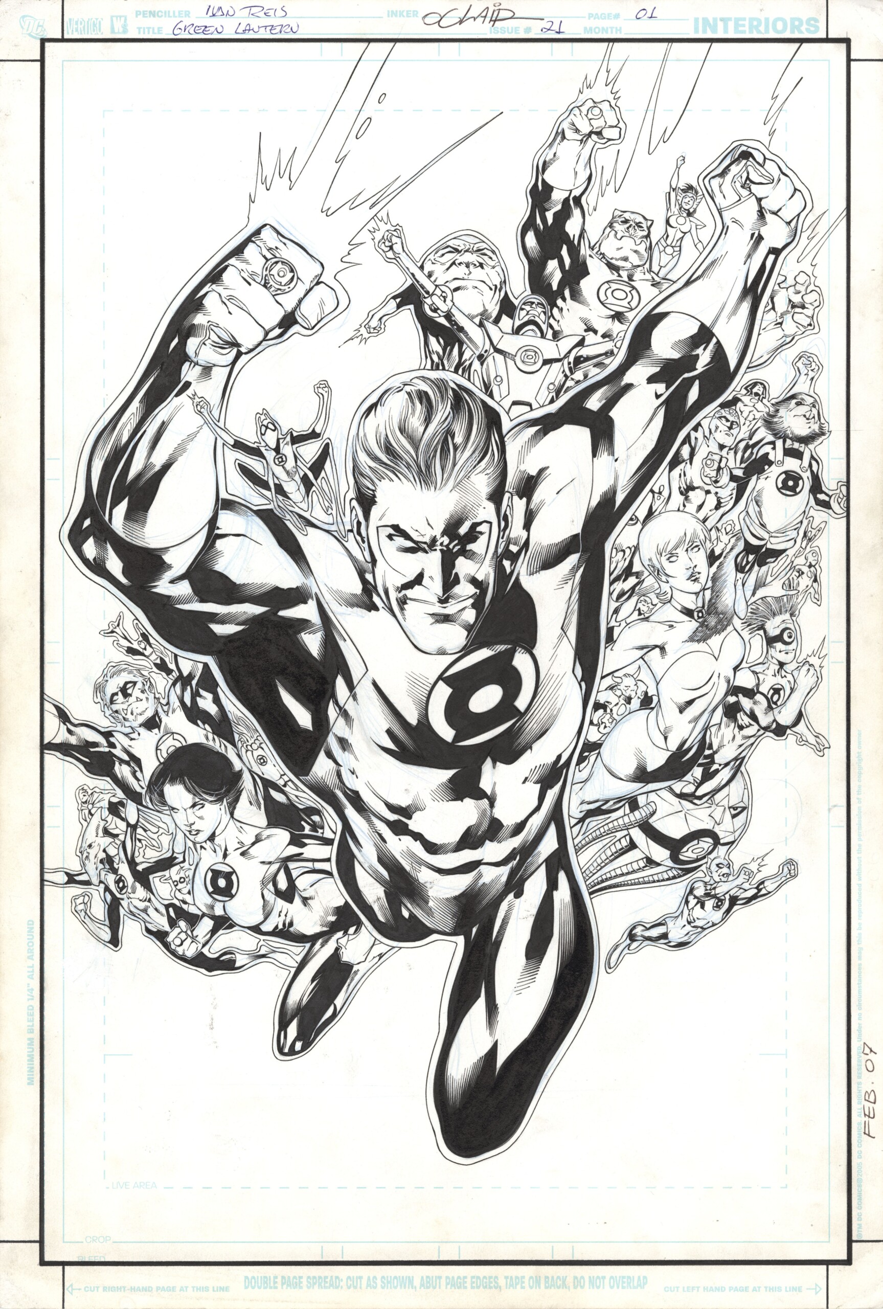ComicLink Ivan Reis Green Lantern #21 page 1 Title splash