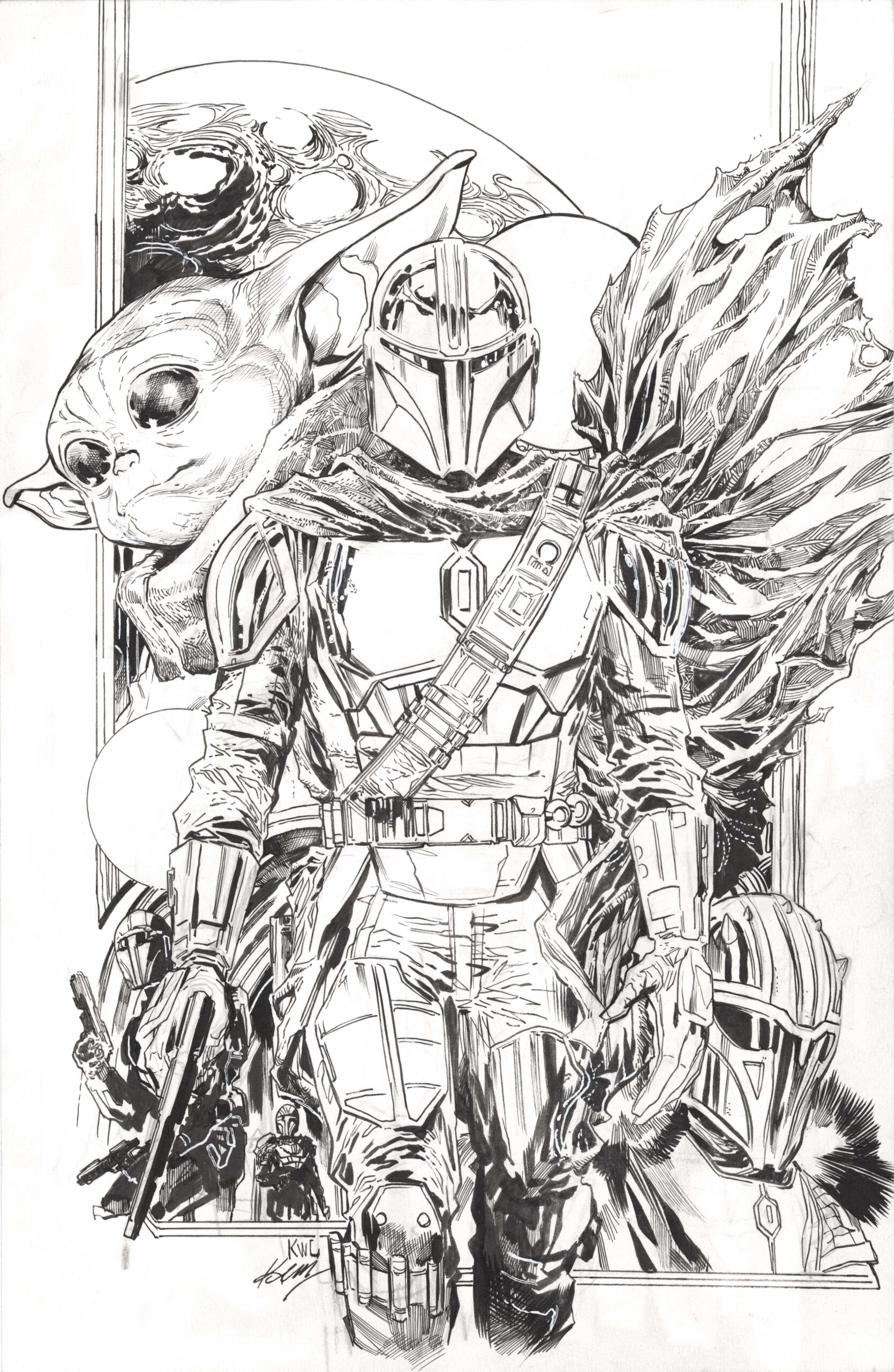 ComicLink Ken Lashley Star Wars The Mandalorian #3 variant cover