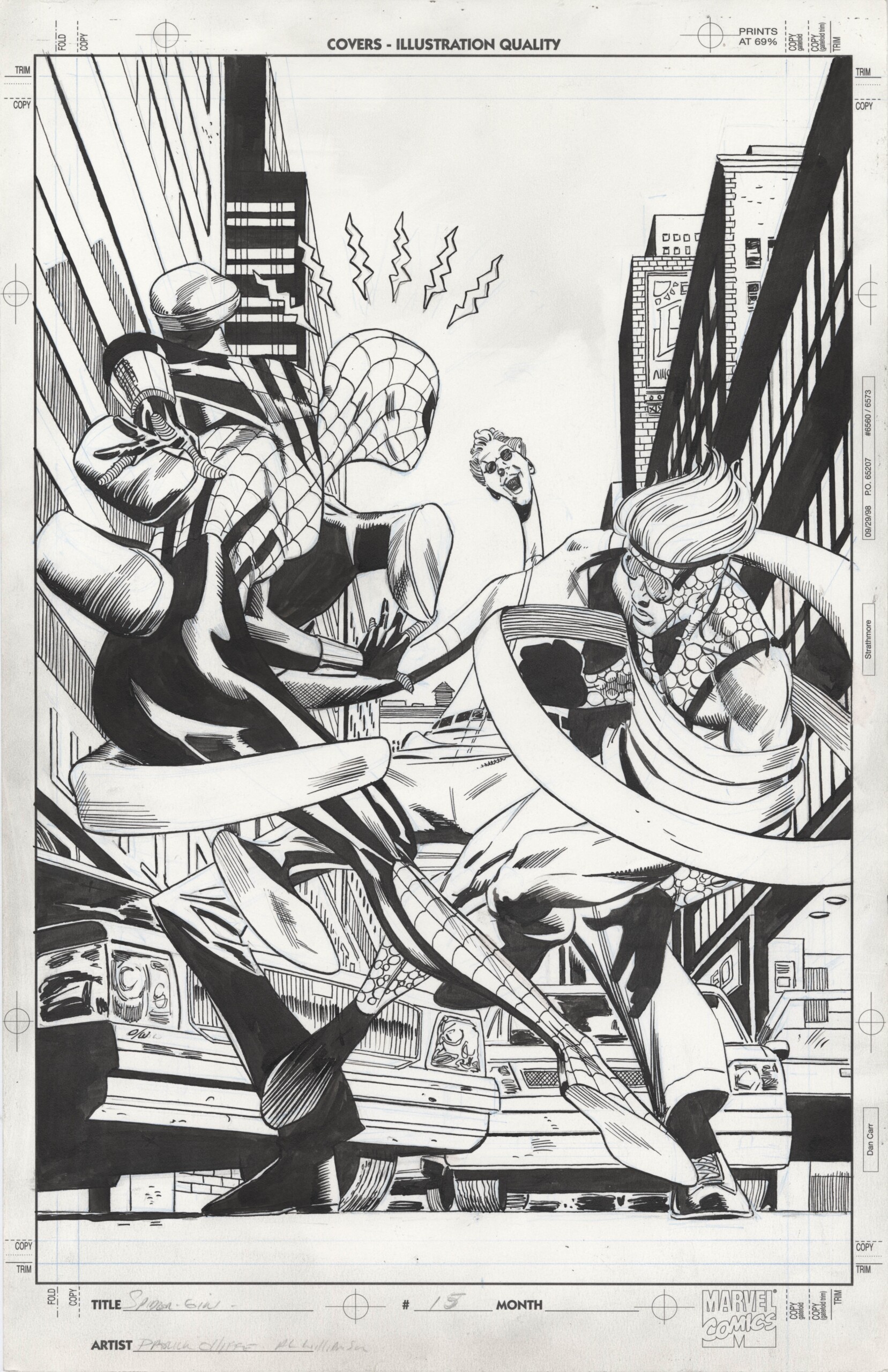 ComicLink Pat Olliffe and Al Williamson Spider-Girl #15 cover