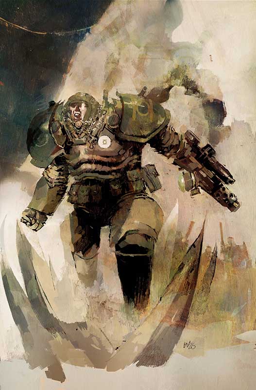 Green Lantern Doomed Cosmos #1 variant cover by Ashley Wood