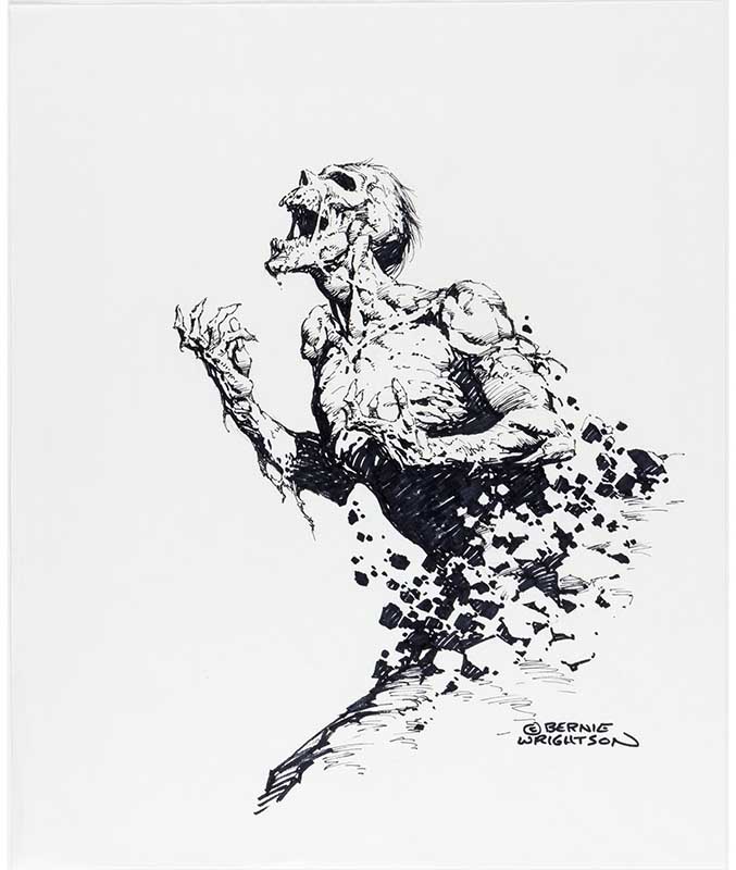 Heritage weekly auction Bernie Wrightson’s “Emerging Zombie” illustration