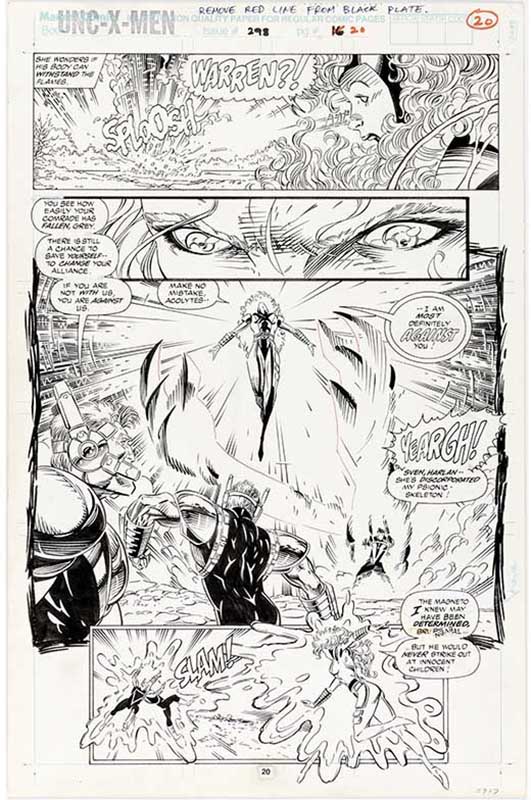 Heritage weekly auction Brandon Peterson and Al Milgrom’s The Uncanny X-Men #298 story page 16