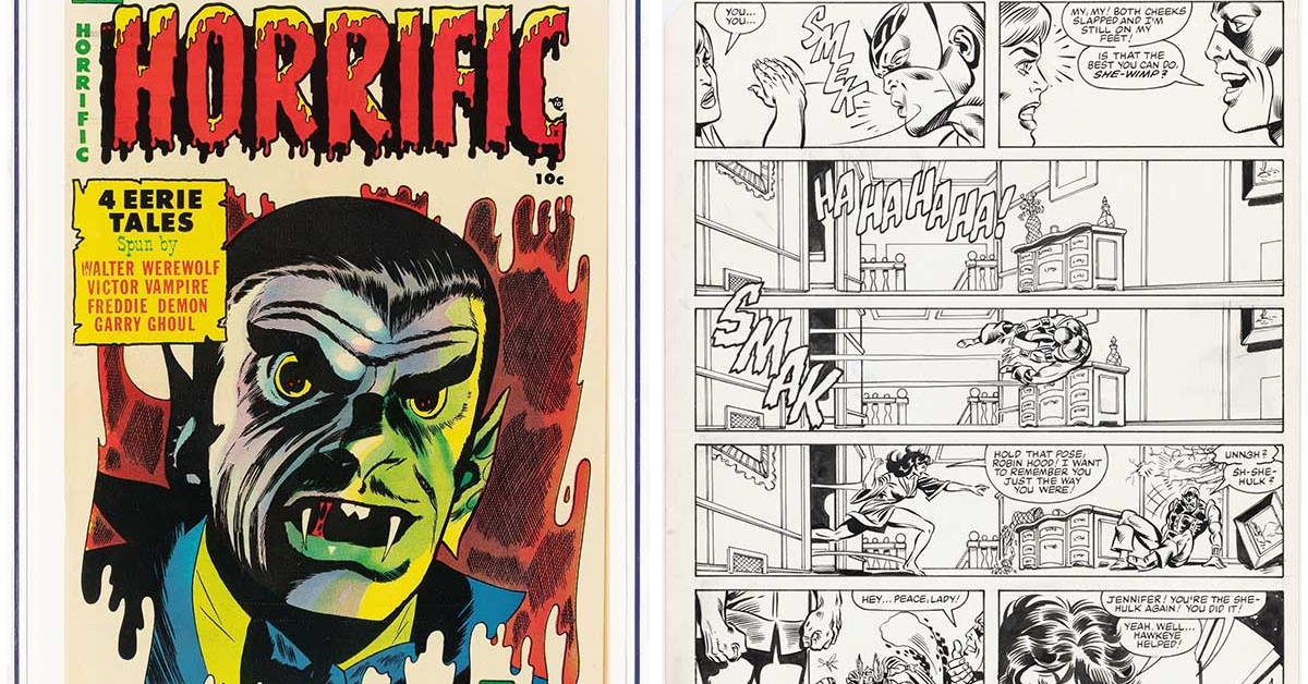 Heritage Weekly Auctions: Horrific #13, Avengers Pages