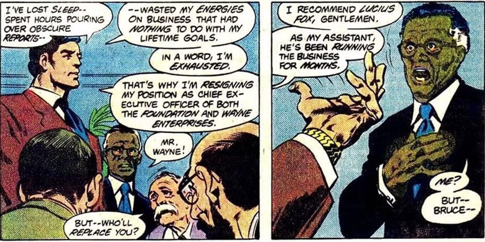 Lucius Fox becoming CEO of Wayne Enterprises
