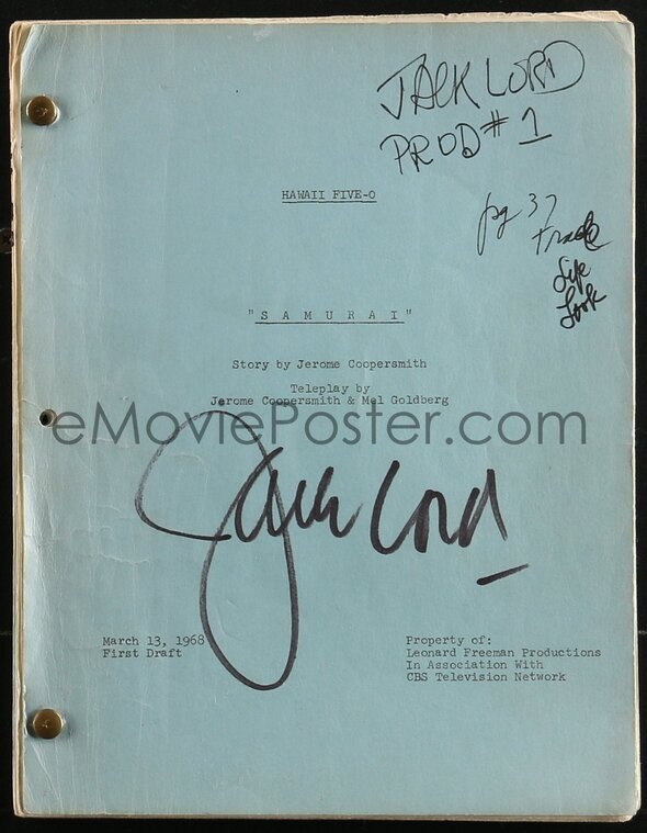 eMoviePoster Hawaii Five-O signed script